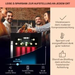 Beersafe 70 Bierzeit Edition Kühlschrank 70 Ltr 3 Böden Glas Edelstahl 12 Beersafe 70 Bierzeit Edition Kühlschrank 70 Ltr 3 Böden Glas Edelstahl -Klarstein 10041176 de 0003 usp