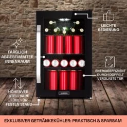 Beersafe 70 Bierzeit Edition Kühlschrank 70 Ltr 3 Böden Glas Edelstahl 15 Beersafe 70 Bierzeit Edition Kühlschrank 70 Ltr 3 Böden Glas Edelstahl -Klarstein 10041176 de 0006 usp