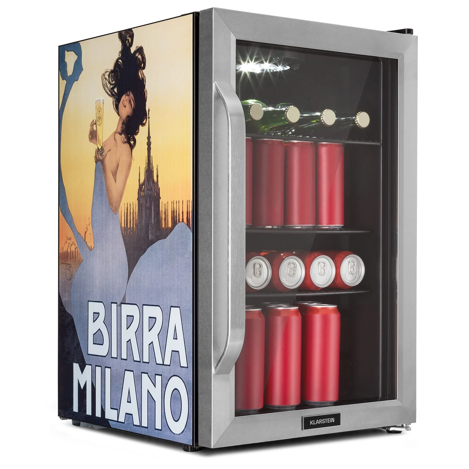 Beersafe 70 Birra Milano Edition Kühlschrank 70 Liter 3 Böden Panoramaglastür Edelstahl 3 Beersafe 70 Birra Milano Edition Kühlschrank 70 Liter 3 Böden Panoramaglastür Edelstahl