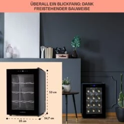 Barolo 12 Uno Weinkühlschrank 37 Ltr 12 Flaschen 11-18°C SingleZone -Klarstein 10041205 de 0006 usp
