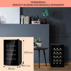 Barolo 15 Uno Weinkühlschrank 48 Ltr 15 Flaschen 11-18°C SingleZone -Klarstein 10041207 de 0006 usp