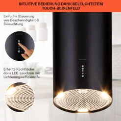 Bolea Inselabzugshaube Ø38cm Ab-/Umluft 600m³/h LED Inkl. Aktivkohlefilter 13 Bolea Inselabzugshaube Ø38cm Ab-/Umluft 600m³/h LED Inkl. Aktivkohlefilter -Klarstein 10041223 de 0004 usp