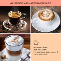 BellaVita Kaffeemaschine 3-in-1 1450 W 20 Bar Milchschäumer 15 BellaVita Kaffeemaschine 3-in-1 1450 W 20 Bar Milchschäumer -Klarstein 10041240 de 0007 usp