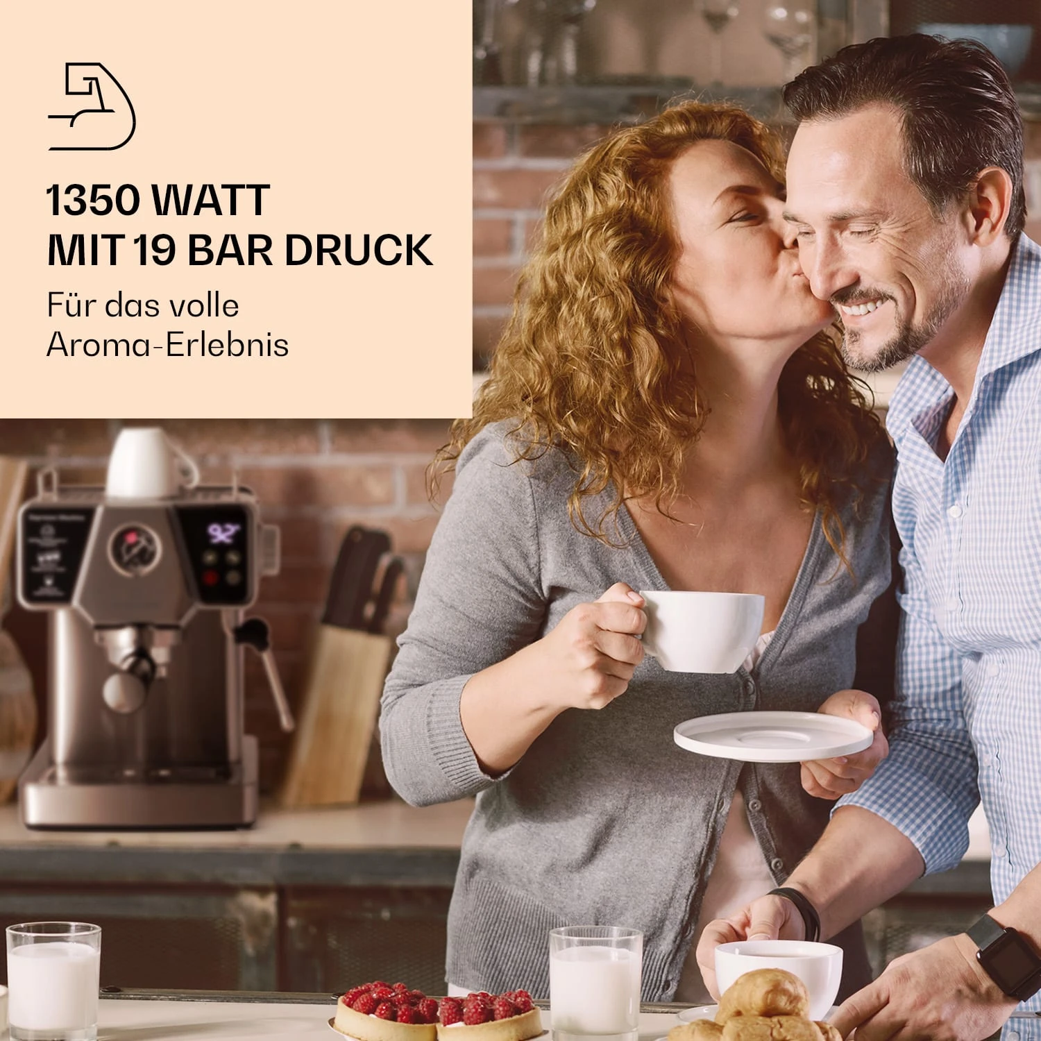 Libeica Espressomaschine 19 Bar Ca. 10 Tassen 1,8 Liter Milchschaum 4 Libeica Espressomaschine 19 Bar Ca. 10 Tassen 1,8 Liter Milchschaum – Bild 2