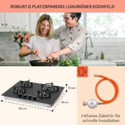 Firetale Gaskochfeld 4-flammig 60 Cm Aluminium-Brenner Inkl. Schlauch Und Druckminderer 15 Firetale Gaskochfeld 4-flammig 60 Cm Aluminium-Brenner Inkl. Schlauch Und Druckminderer -Klarstein 10041299 de 0006 usp