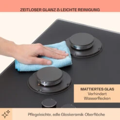 Firetale Gaskochfeld 5-flammig 70 Cm Aluminium-Brenner Inkl. Schlauch Und Druckminderer -Klarstein 10041300 de 0007 usp