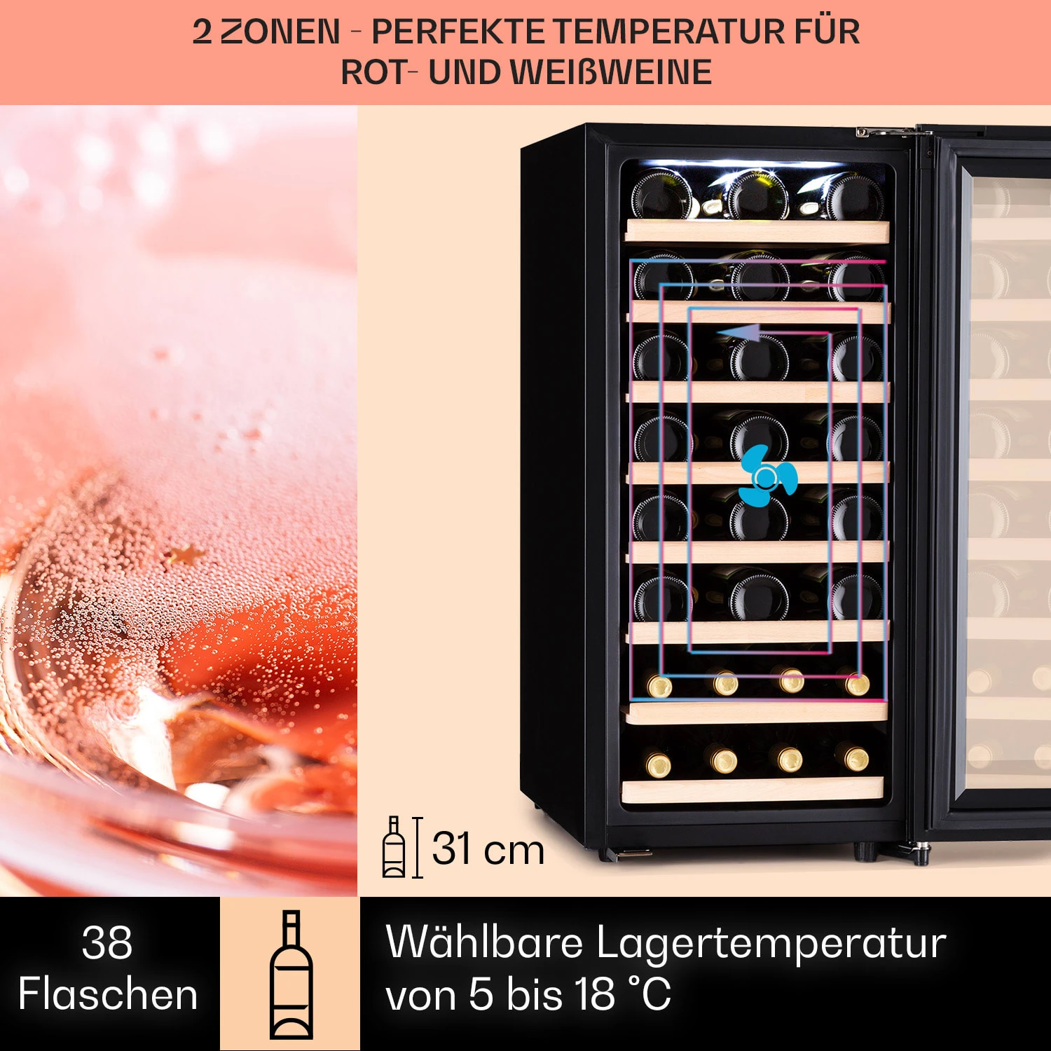Barossa 38 Uno Weinkühlschrank 1 Zone 94 Ltr 38 Fl Touch-Display 5 Barossa 38 Uno Weinkühlschrank 1 Zone 94 Ltr 38 Fl Touch-Display – Bild 3