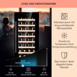 Barossa 38 Uno Weinkühlschrank 1 Zone 94 Ltr 38 Fl Touch-Display 14 Barossa 38 Uno Weinkühlschrank 1 Zone 94 Ltr 38 Fl Touch-Display -Klarstein 10041306 de 0004 usp