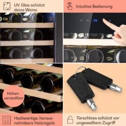 Barossa 38 Uno Weinkühlschrank 1 Zone 94 Ltr 38 Fl Touch-Display 15 Barossa 38 Uno Weinkühlschrank 1 Zone 94 Ltr 38 Fl Touch-Display -Klarstein 10041306 de 0005 usp