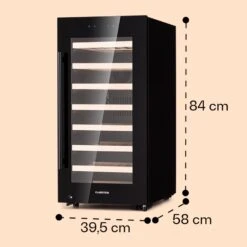 Barossa 38 Uno Weinkühlschrank 1 Zone 94 Ltr 38 Fl Touch-Display 18 Barossa 38 Uno Weinkühlschrank 1 Zone 94 Ltr 38 Fl Touch-Display -Klarstein 10041306 yy 0008 dimensions