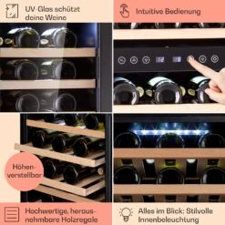 Vinamour 73 Duo Weinkühlschrank 2 Zonen 192 L/73 Flaschen 5-18°C Touch -Klarstein 10041314 de 0005 logo