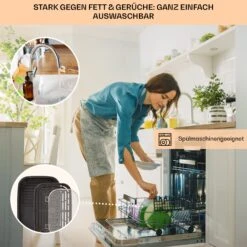 Combo Air Grill-Heißluftfritteuse 5 Programme 1500 Watt 4,5 L Grillkorb 2,5 L Frittierkorb 14 Combo Air Grill-Heißluftfritteuse 5 Programme 1500 Watt 4,5 L Grillkorb 2,5 L Frittierkorb -Klarstein 10041330 de 0006 usp
