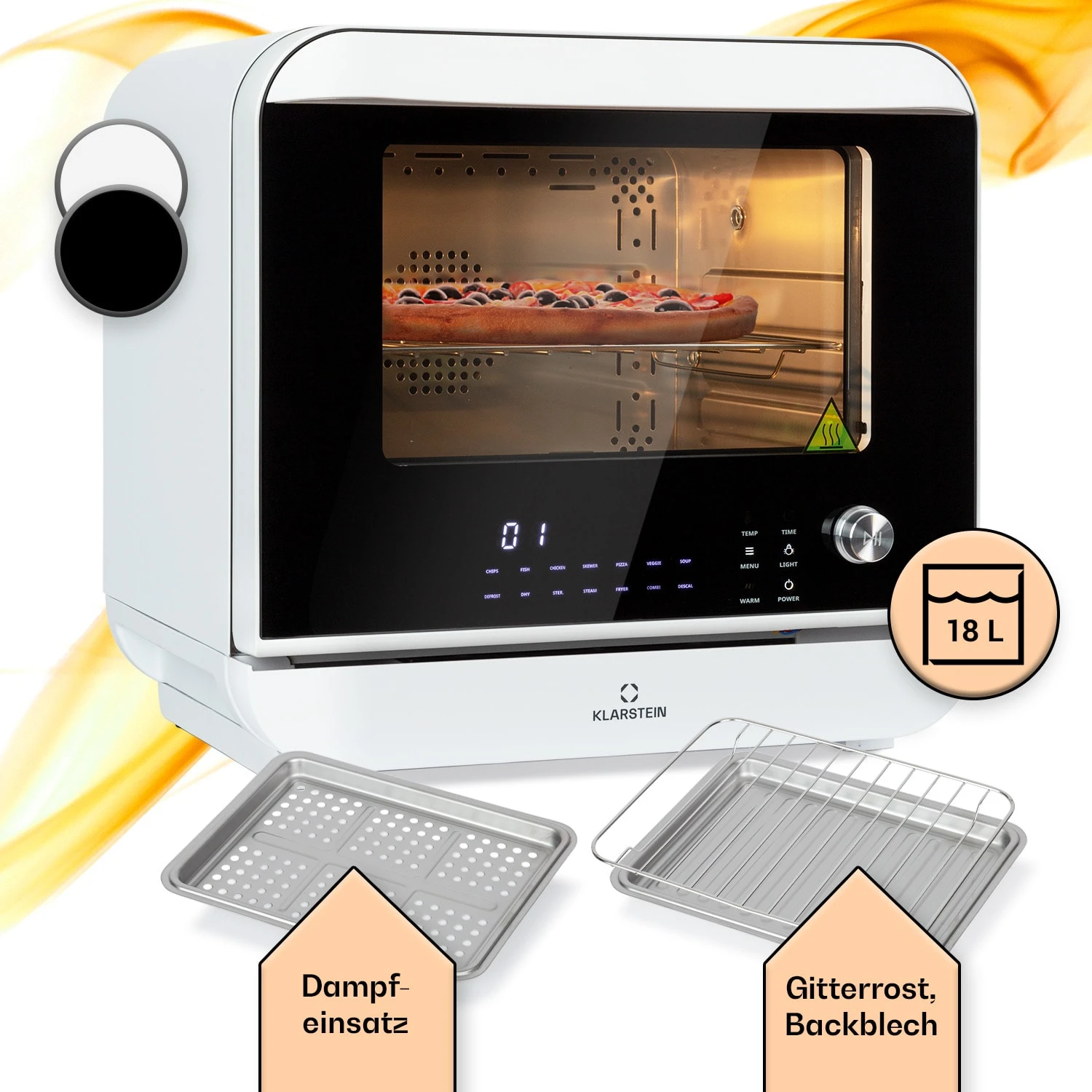 Vita Pro Heißluftfritteuse Dampfgaren 2450 W 18 Ltr 800 Ml Wassertank 3 Vita Pro Heißluftfritteuse Dampfgaren 2450 W 18 Ltr 800 Ml Wassertank