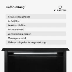 Royal Flush Eco Dunstabzugshaube 90 Cm 576 M³/h A+ 17 Royal Flush Eco Dunstabzugshaube 90 Cm 576 M³/h A+ -Klarstein 10041349 de 0006 usp