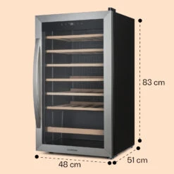 Vinamour 32 Uno Weinkühlschrank 1 Zone 95 L / 36 Flaschen 4-18°C Touch -Klarstein 10041393 yy 0008 dimensions