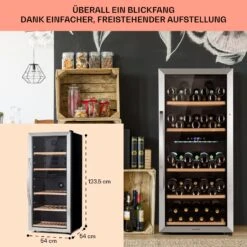 Vinamour 66 Duo Weinkühlschrank 2 Zonen 204 L/79 Flaschen 5-18°C Touch -Klarstein 10041394 de 0006 usp