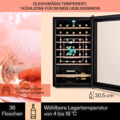 Barossa 32 Uno Weinkühlschrank 1 Zone 95 Liter / 36 Flaschen Touch-Display 13 Barossa 32 Uno Weinkühlschrank 1 Zone 95 Liter / 36 Flaschen Touch-Display -Klarstein 10041395 de 0003 usp