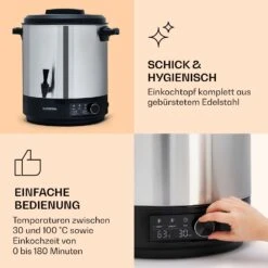 Abbey 25 Einkochautomat Getränkespender 25L 100°C 180min Edelstahl 13 Abbey 25 Einkochautomat Getränkespender 25L 100°C 180min Edelstahl -Klarstein 10041838 de 0004 logo