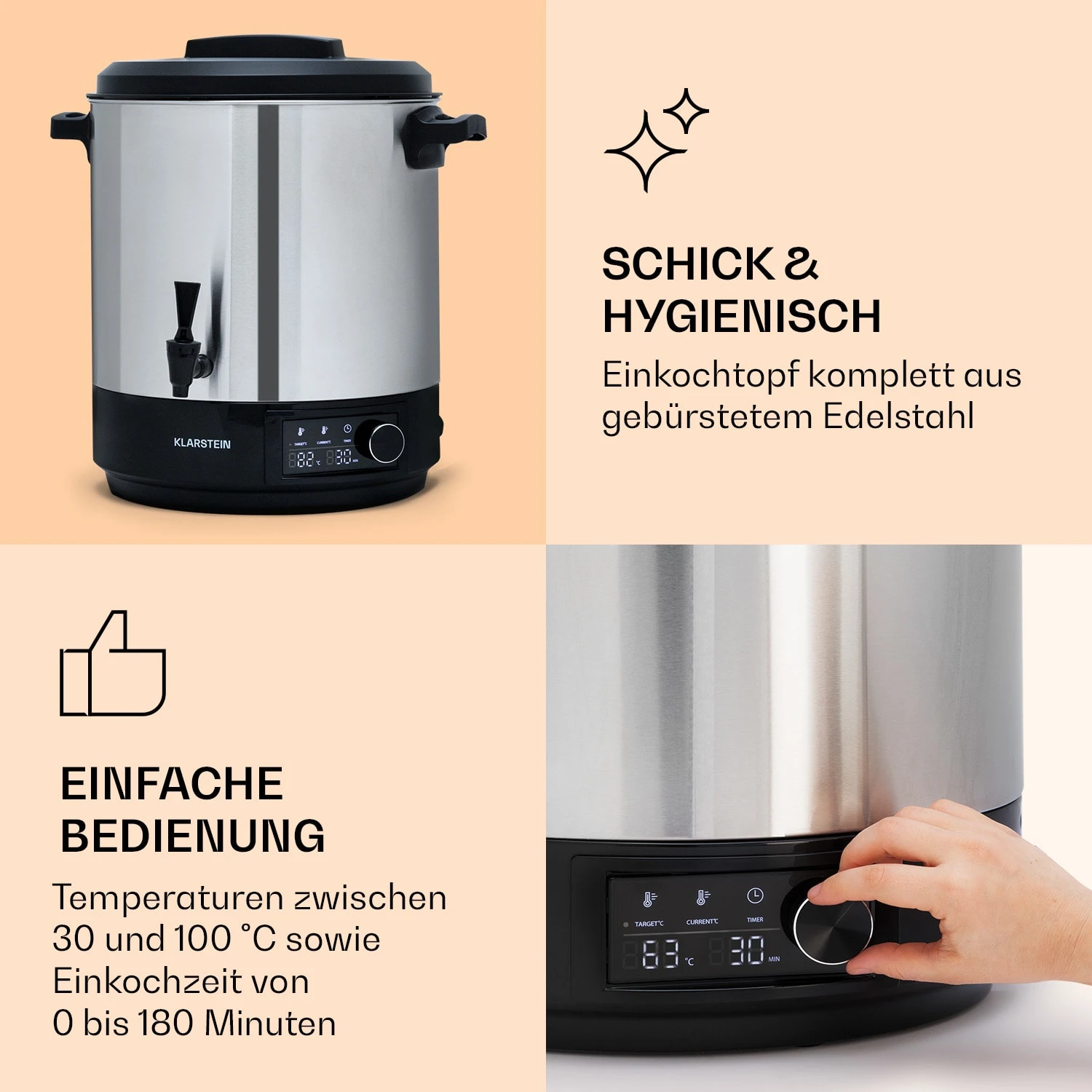 Abbey 25 Einkochautomat Getränkespender 25L 100°C 180min Edelstahl 6 Abbey 25 Einkochautomat Getränkespender 25L 100°C 180min Edelstahl – Bild 4