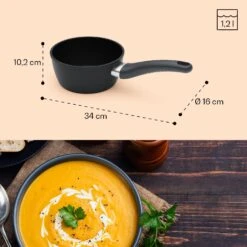 Noto Endurance Kasserolle Ø16cm Geschmiedetes Aluminium Induktion Antihaft -Klarstein 10045005 yy 0008 dimensions