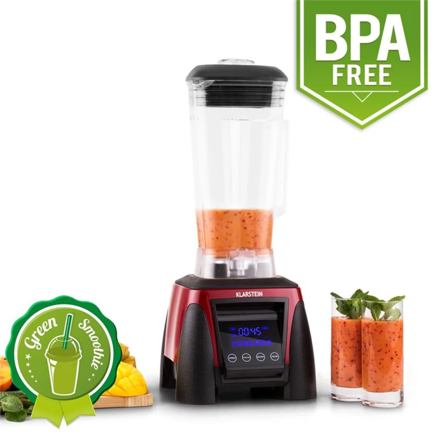 Herakles 8G Standmixer Rot Mit Cover 1800W 2,4 PS 2 Liter BPA-frei 7 Herakles 8G Standmixer Rot Mit Cover 1800W 2,4 PS 2 Liter BPA-frei – Bild 5