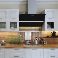 Aurea VII Dunstabzugshaube Umluftset 90cm Aktivkohlefilter Schwarz -Klarstein 60002223 yy 0004 ambient Klarstein Aurea VII Dunstabzugshaube 90cm schwarz