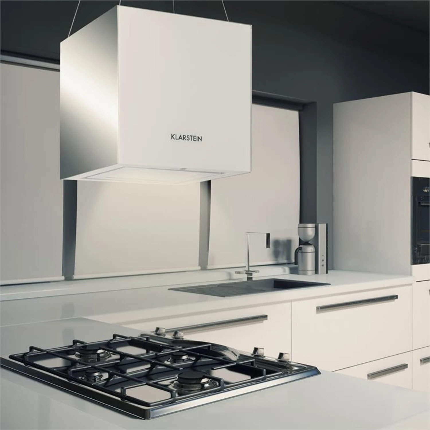 Kronleuchter Dunstabzugshaube Umluftset Aktivkohlefilter Weiß 5 Kronleuchter Dunstabzugshaube Umluftset Aktivkohlefilter Weiß – Bild 3