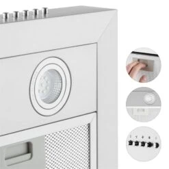 Zarah Dunstabzugshaube 60cm Umluftset 620 M³/h Aktivkohlefilter -Klarstein 60002280 yy 0007 detail Klarstein Zarah Dunstabzugshaube