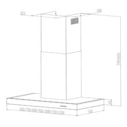 Zarah Dunstabzugshaube 60cm Umluftset 620 M³/h Aktivkohlefilter -Klarstein 60002280 yy 0008 titel klarstein measurements