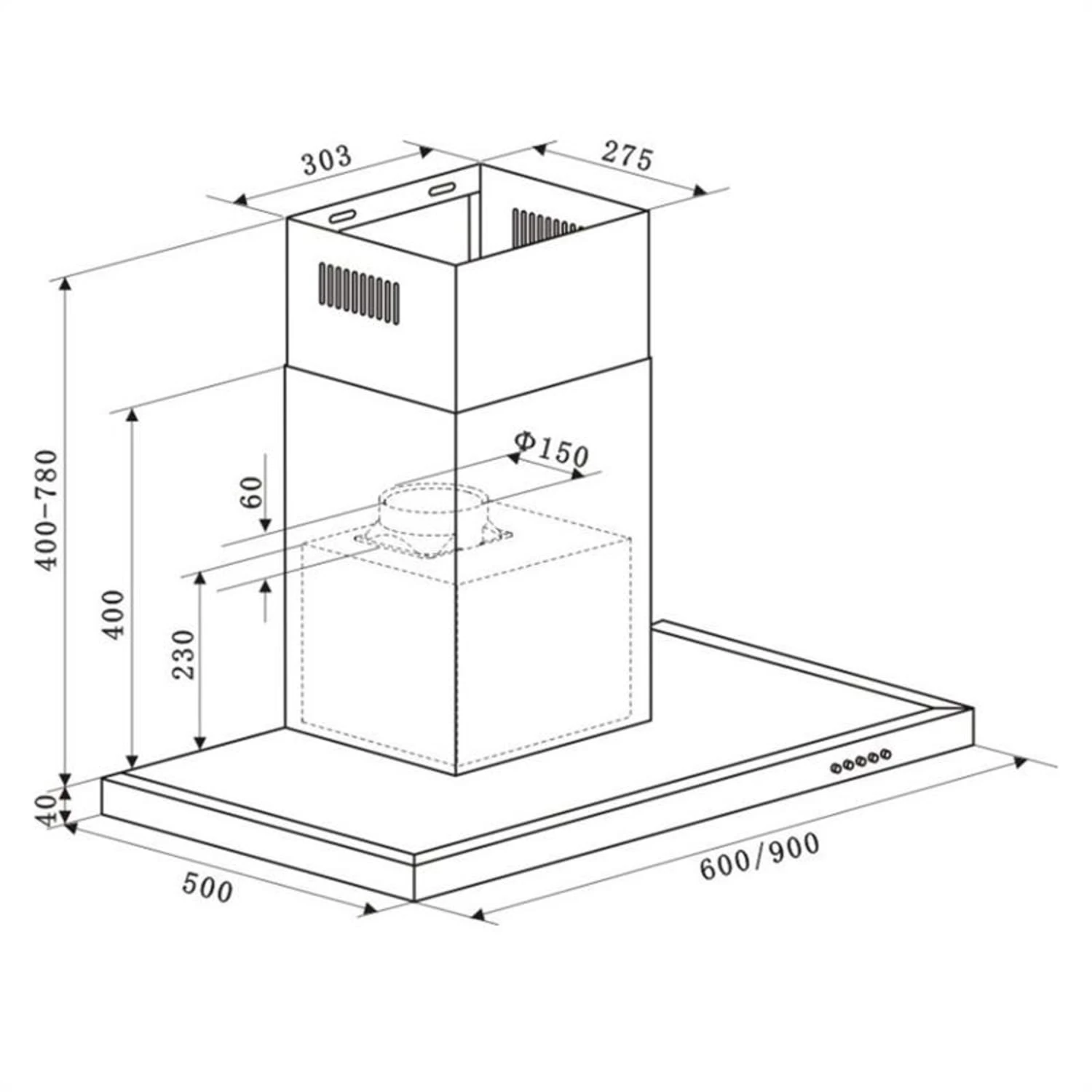Limelight Dunstabzugshaube Umluftset 90cm 620 M³/h 2 Aktivkohlefilter 8 Limelight Dunstabzugshaube Umluftset 90cm 620 M³/h 2 Aktivkohlefilter – Bild 6