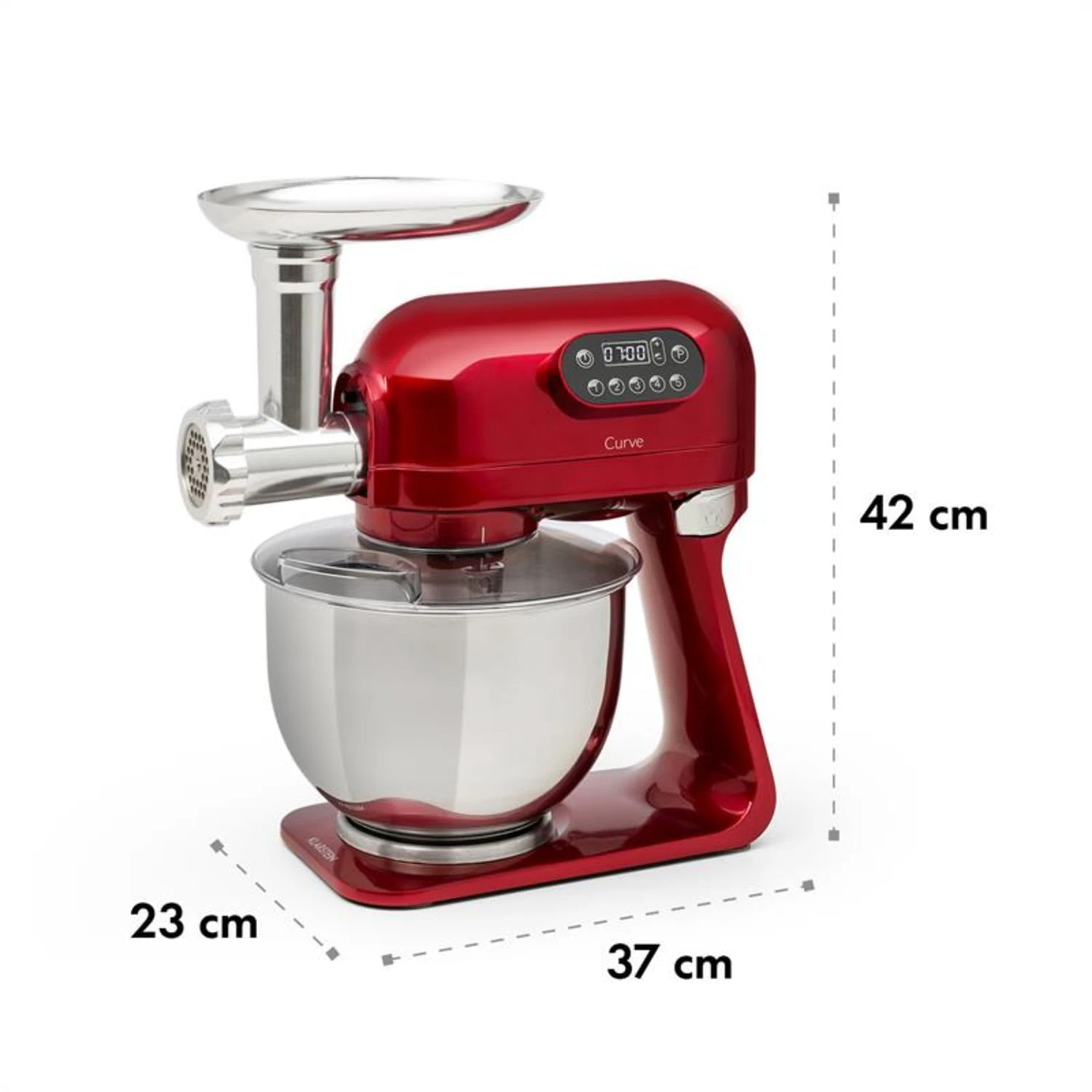 Curve Plus Küchenmaschinen-Set | 5l | 4-in-1 Fleischwolf | Rot 11 Curve Plus Küchenmaschinen-Set | 5l | 4-in-1 Fleischwolf | Rot – Bild 9