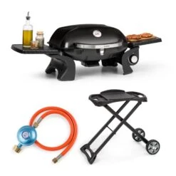 Klarstein 26 Parforce One Gasgrill 3,5kW 12000BTU Grilltisch Gasschlauch Schwarz