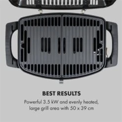 Parforce One Gasgrill 3,5kW 12000BTU Grilltisch Gasschlauch Schwarz -Klarstein 60002431 yy 0003 logo Klarstein Parforce One Gasgrill 12000BTU schwarz