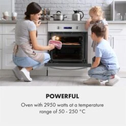 Gusteau Aurora Einbau-Set Backofen + Wandabzugshaube 2950W 64Ltr 550 M³/h Weiß Edelstahl 16 Gusteau Aurora Einbau-Set Backofen + Wandabzugshaube 2950W 64Ltr 550 M³/h Weiß Edelstahl -Klarstein 60002593 yy 0003 logo Klarstein Gusteau Elektrischer Einbaubackofen weiss