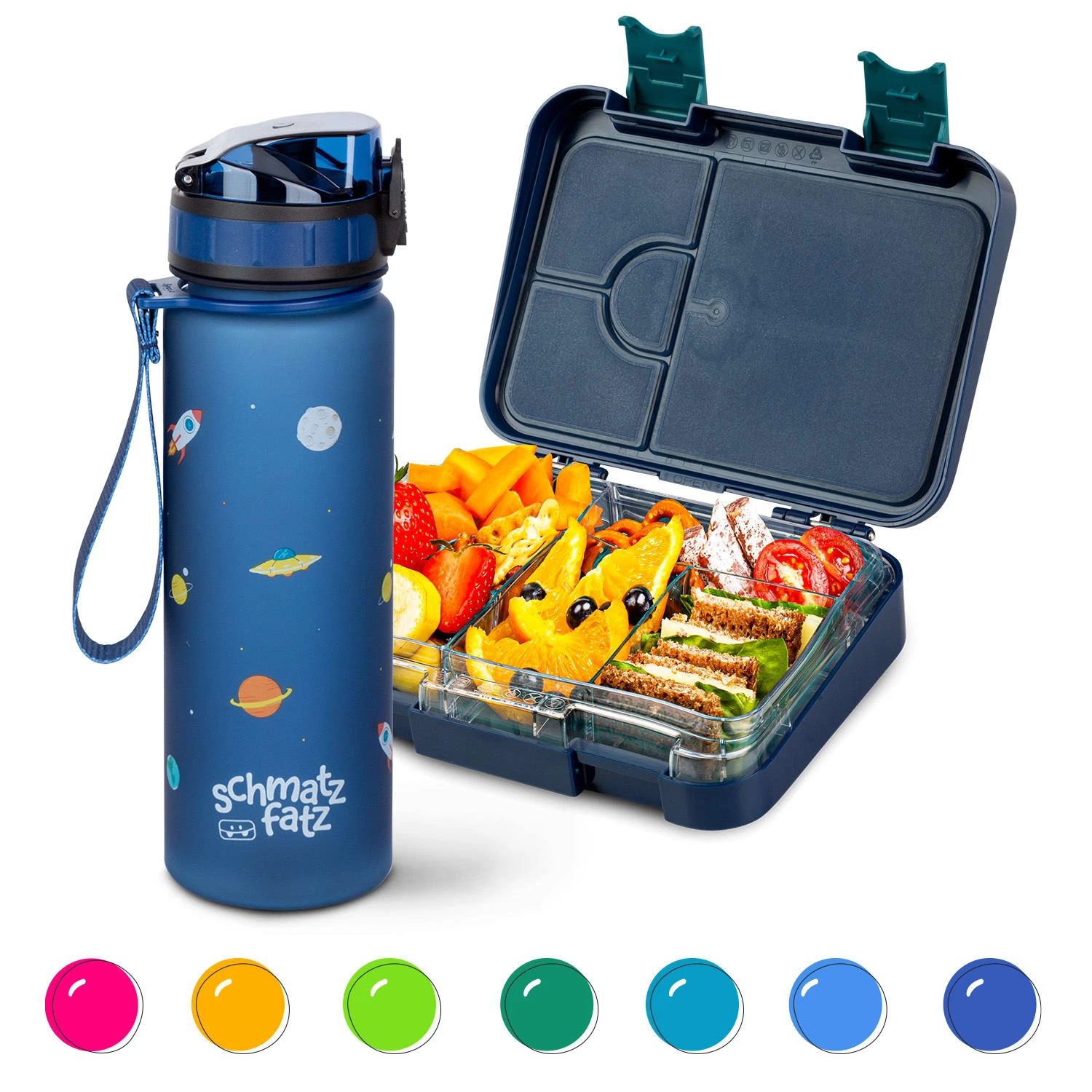 Schmatzfatz Frühstücksset Lunchbox & Trinkflasche Tritan Dicht BPA-frei 3 Schmatzfatz Frühstücksset Lunchbox & Trinkflasche Tritan Dicht BPA-frei